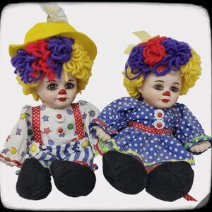 💥Marie Osmond Fine Porcelain Twins Rosie & Rags Clowning Around💥